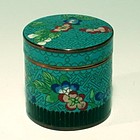 Small Qing Dy Cloisonne Turquoise Tobacco Tea Box
