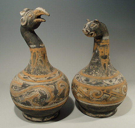 Phoenix and Leopard Hu Jars, 24 AD Western Han