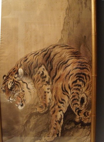 Exceptional Chinese Tiger Painting on Silk, Late Qing