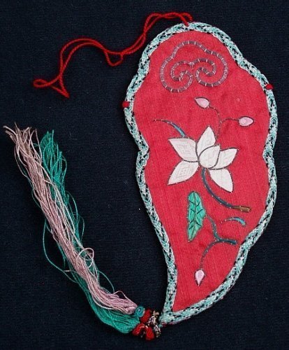 Chinese Silk Embroidered Pouches Flowers Fish