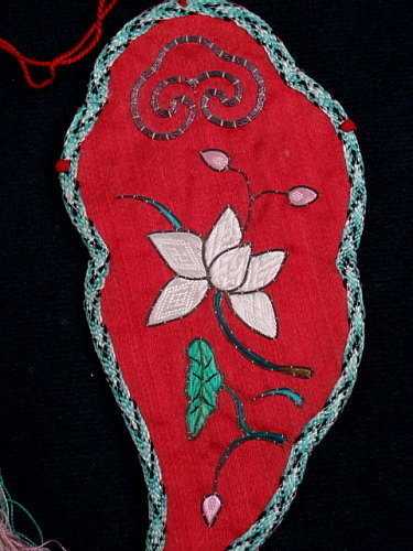 Chinese Silk Embroidered Pouches Flowers Fish