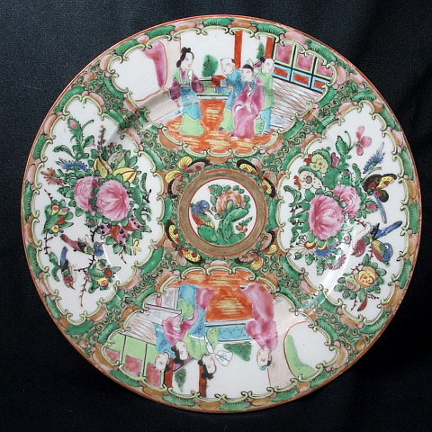 Chinese Export Rose Mandarin Medallion Plate, 19th C