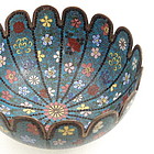 Early Meiji Japanese 16 Lobed Cloisonne Bowl