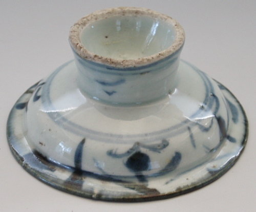 Chinese Blue and White Porcelain Stem Dish, Qing Dy