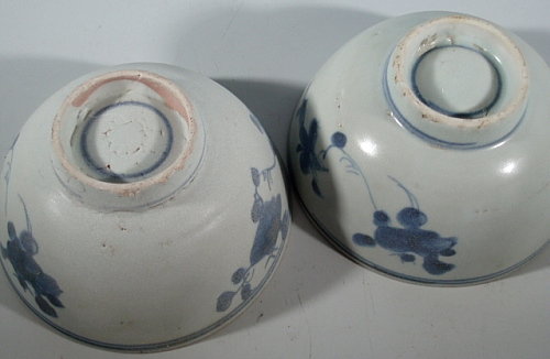 Pair of Blue and White Annamese Bowls, 15th C