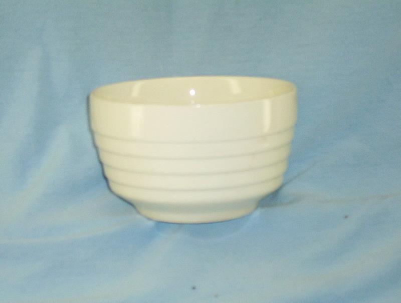 Unmarked white pottery &quot;oatmeal&quot; bowl