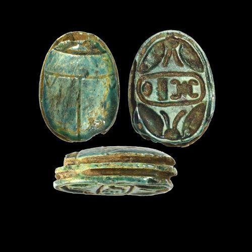 Ancient Egyptian Scarab,Tuthmosis III, c. 1400 BC, #R440