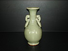 Yuan Ming longquan celadon vase with two ear