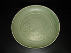 Early Ming Yongle longquan celadon large dish 36cm