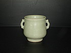 Rare Song longquan celadon cerser with two ears.