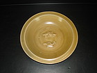 Yuan golden celadon large twin fish dish 21.5 cm