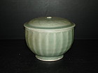 Rare Song longquan celadon large drum shape cover bowl
