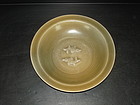 Yuan longquan celadon golden twin fish dish 21 cm