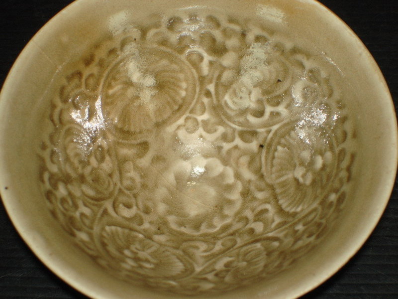 Rare Song yaozhou celadon flower conical bowl