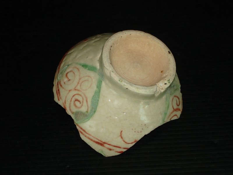 Rare sample Yuan over glaze enamel human bowl