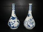 Sample of Ming wanli blue and white bottle vase