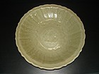 Yuan Ming longquan celadon large carved dish