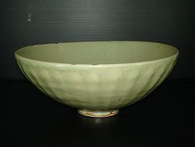 Song dynasty longquan celadon large carved bowl