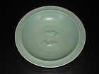 Song longquan celadon large two fish dish