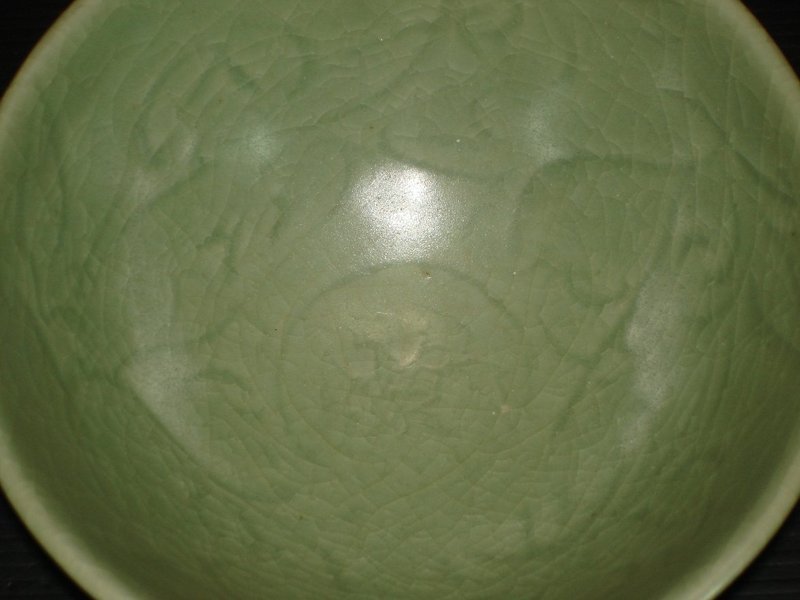 Rare Ming yongle longquan celadon lotus bowl