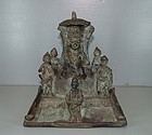 15th century east java bronze of seated Buddha