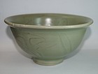 Ming dynasty longquan celadon carved large bowl