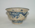 Rare Vietnamese Annamese blue and white Dragon bowl