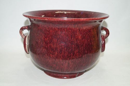 Qing dynasty 18th century Flambe Jun type copper red glaze censer