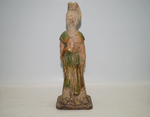 Tang dynasty Sancai glaze figure of a lady