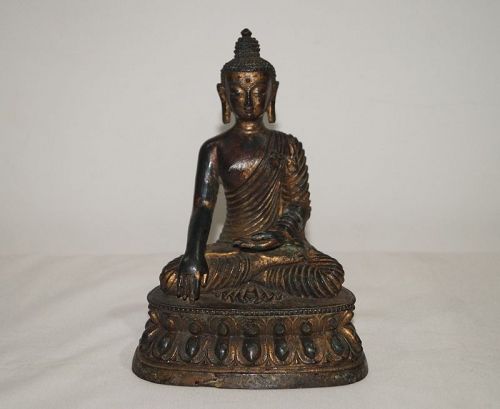 18 - 19th century Chinese Tibetan bronze Buddha