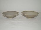 Song dynasty white glaze conical bowl flower motif, pair