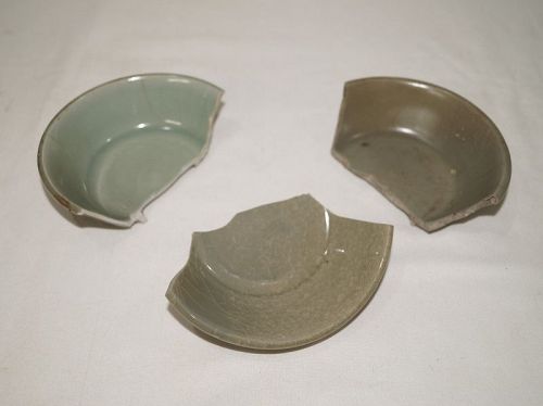 Song dynasty longquan celadon shards sample of washer