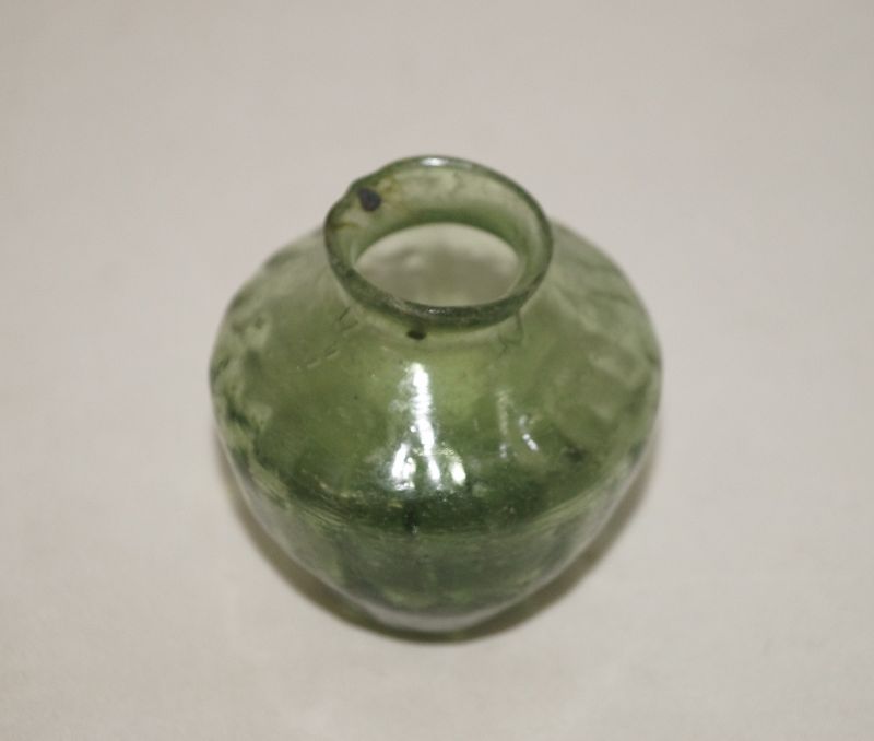 Tang - Song dynasty green transparent Chinese glass bottle vase