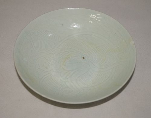 Song dynasty Qingbai Hutian plate with dragon motif