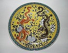 Qing dynasty Guangxu yellow ground dish dragon motif