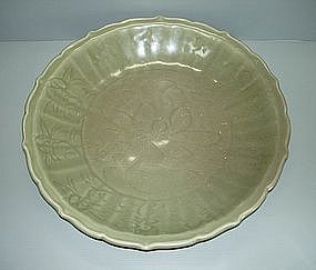 Yuan longquan celadon big dish (40 cm )