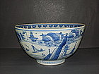 Fine Ming Wanli blue and white big bowl, 22 cm