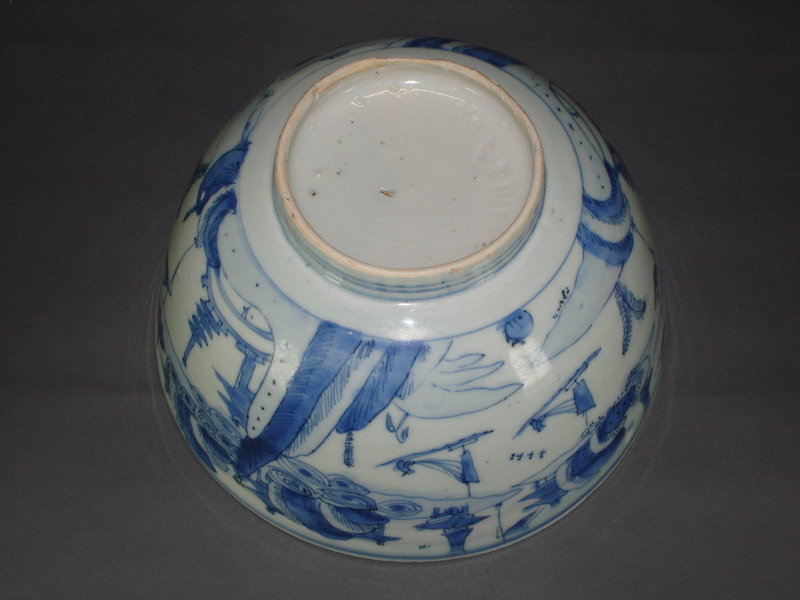 Fine Ming Wanli blue and white big bowl, 22 cm