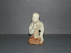 Yuan dynasty qingbai white glaze figure