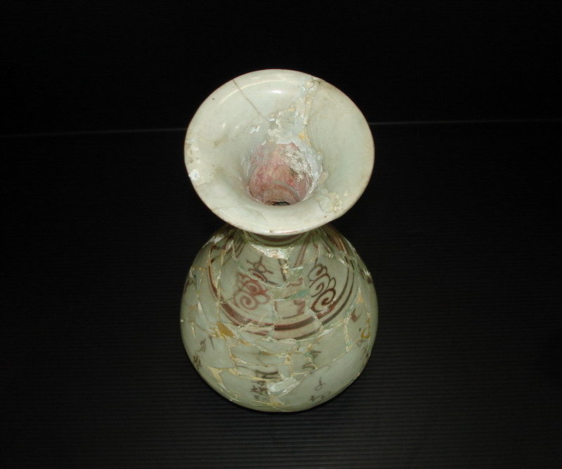 Sample of Yuan copper red under glaze yuhuchun vase