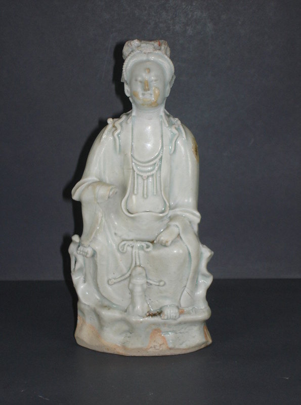 Rare Yuan dynasty qingbai figure of Guanyin 20cm