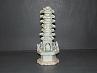 Rare Yuan dynasty qingbai glaze miniature pagoda 15cm