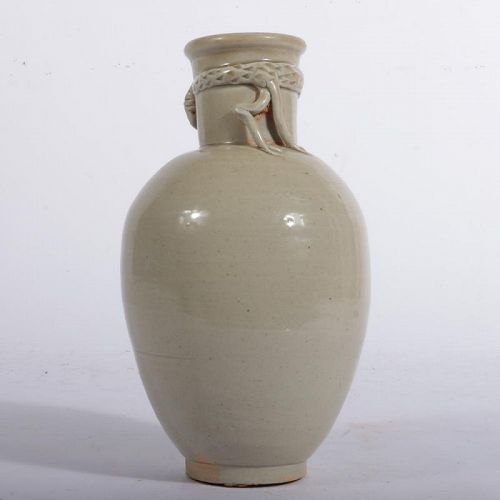 Southern Song Dynasty white glaze dragon vase