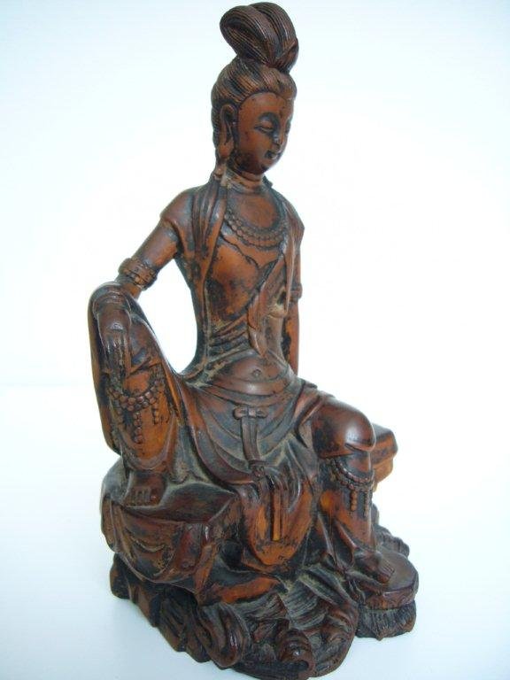 Chinese Boxwood Carving of Guanyin