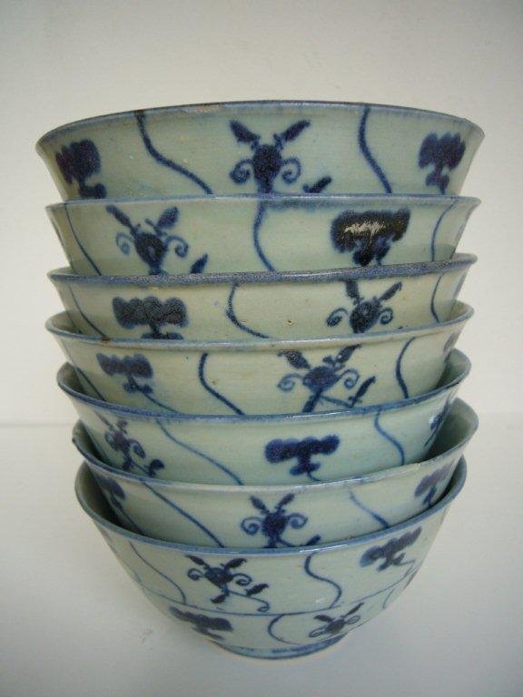 Seven Chinese Bowls from the Diana Cargo