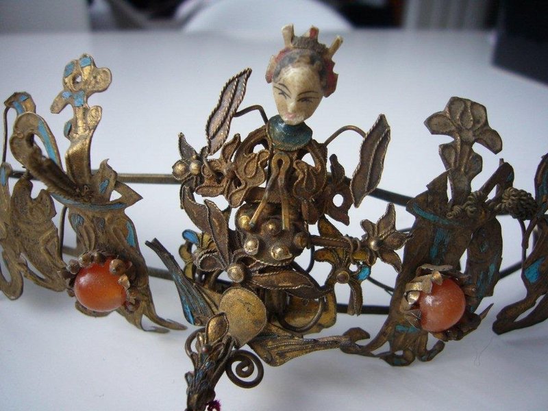 Qing Dynasty Kingfisher Tiara