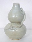 Yuan Dynasty Qingbai Gourd Vase with Dragon