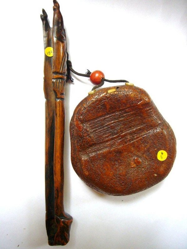 Japanese Pipe Case Kiserutzu with Gourd Daruma Pouch