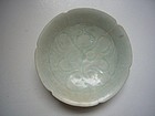 Song Qingbai Plate with Peony Decoration.