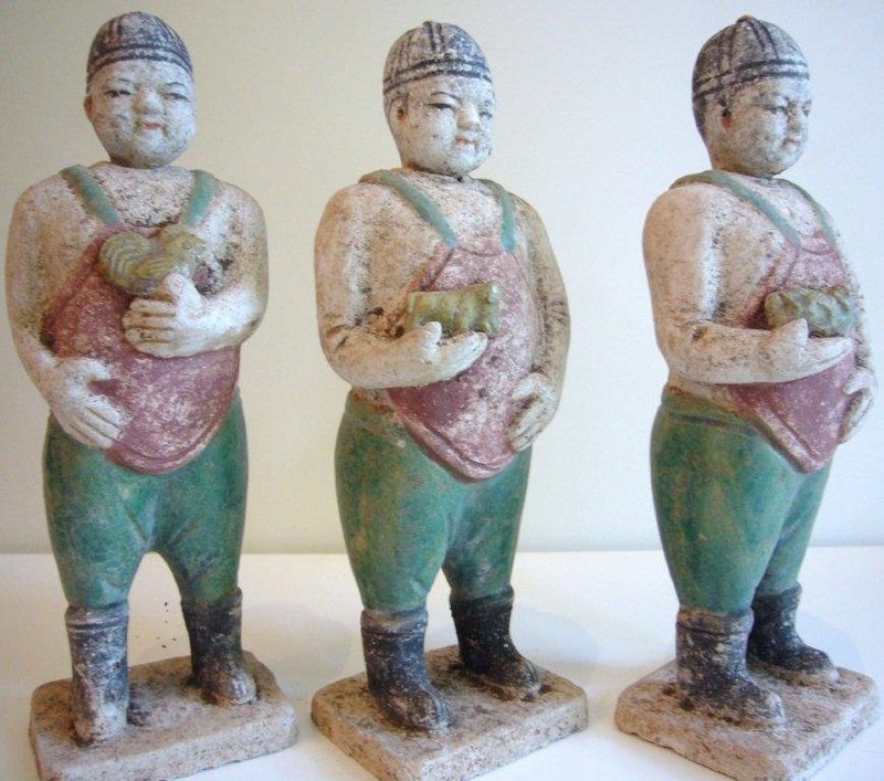 Three Rare Ming Tomb Figures with TL test